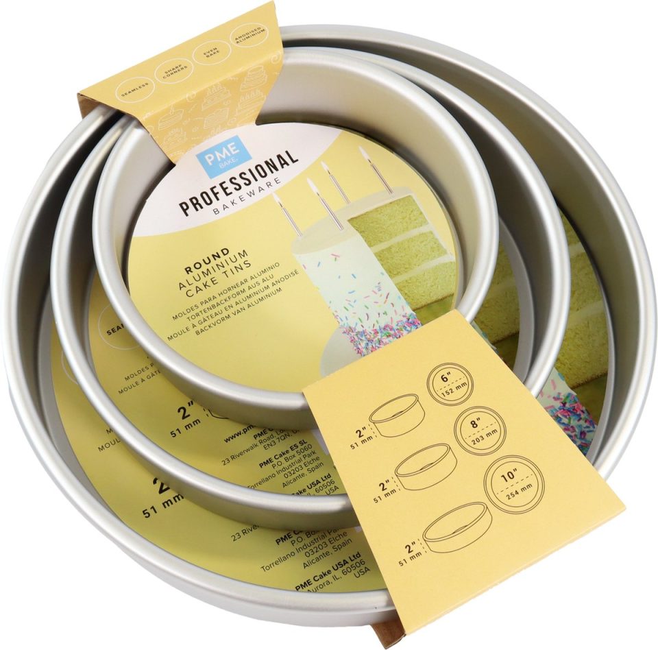 PME Set Bakpannen Rond Ø15cm, Ø20cm en Ø25cm hoog 5 cm