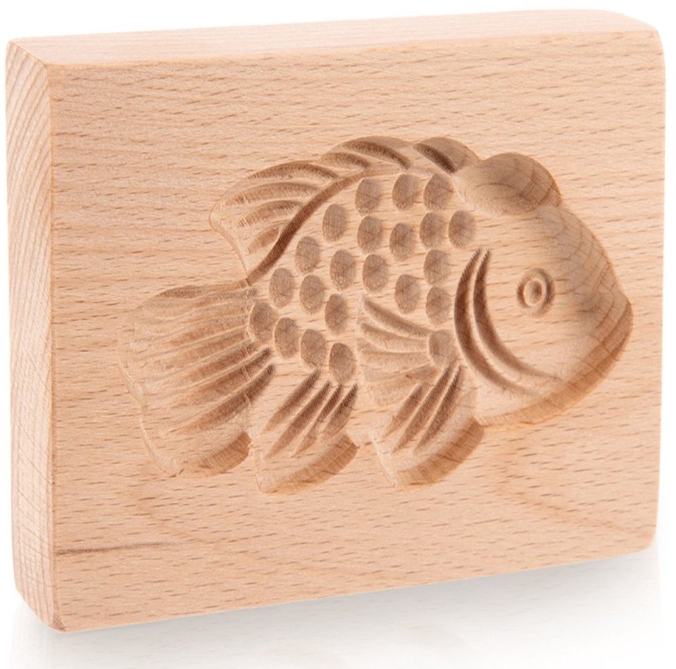 Orion Koekjesvorm Vis Beukenhout Beige 10 x 8 cm