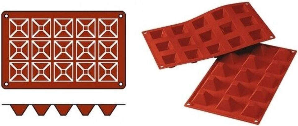 Silikomart bakmat Pyramid-Mini (Cap. SiliconFlex 070061 (15 stuks)
