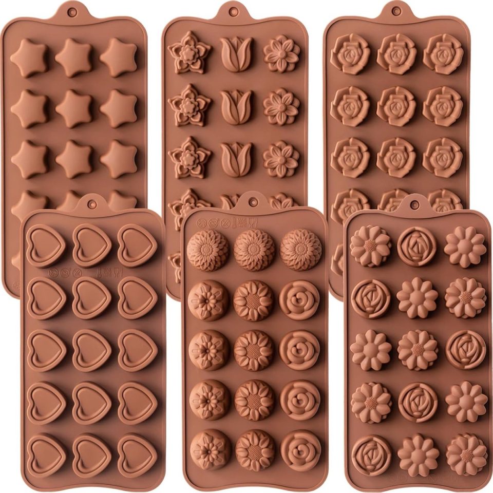 KZQ Set van 6 siliconen chocoladevormen