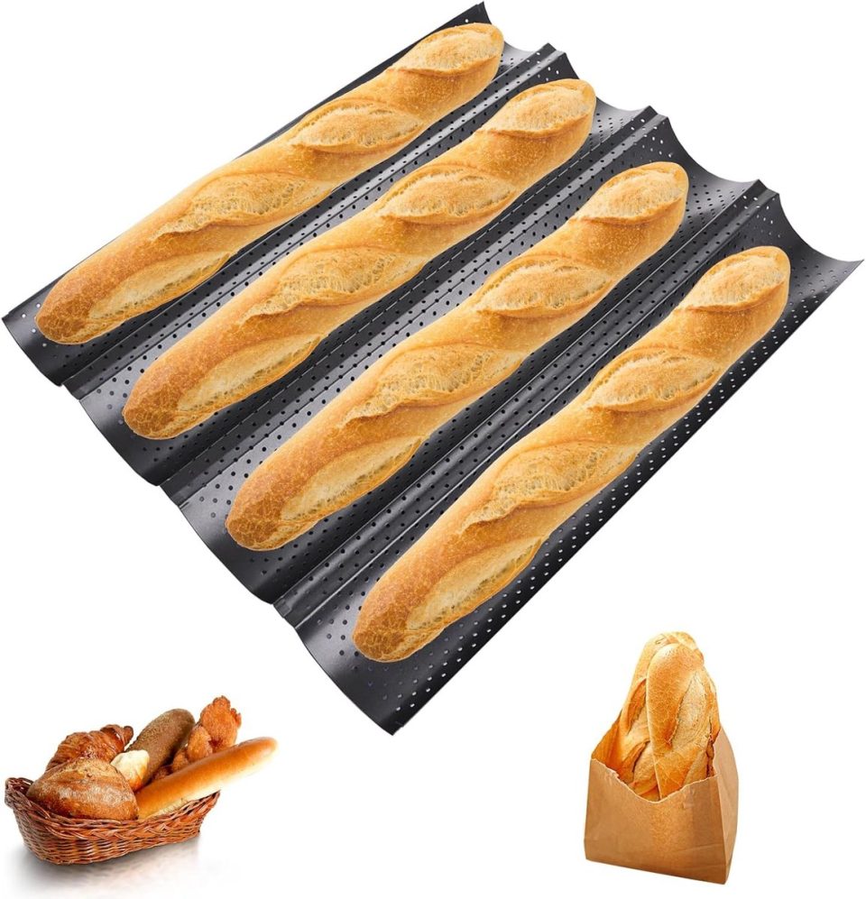Chooly bakvorm Met 4 Sleuven Hoogwaardig Koolstofstaal Zwart 38 x 32 cm