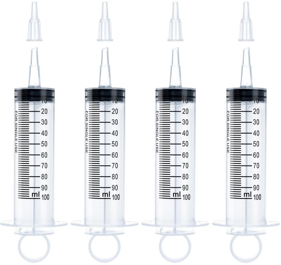 whiqutey Spuiten biestspuit spuit met dop 100 ml (4 stuks)