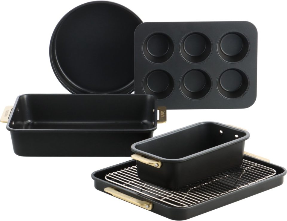 Greenpan Padova Reserve Bakeware 6-delig PFAS-vrije antikleeflaag Zwart