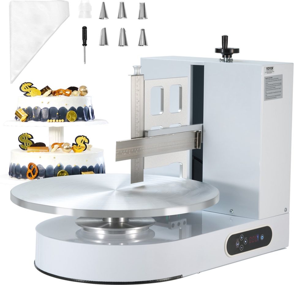 Vevor Taartdecoratiemachine Taartcrème Verdeelmachine 10,16- Wit 40,64 cm