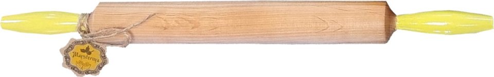 Maysternya deegroller Houten met handvaten Geel 50 x 4,5 cm