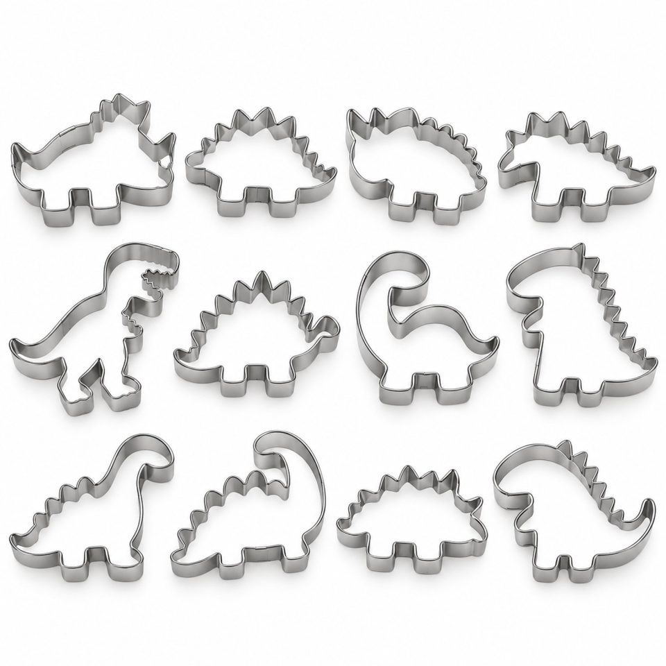 K&R Ventures Dinosaurus koekjesuitstekers RVS 12-delig