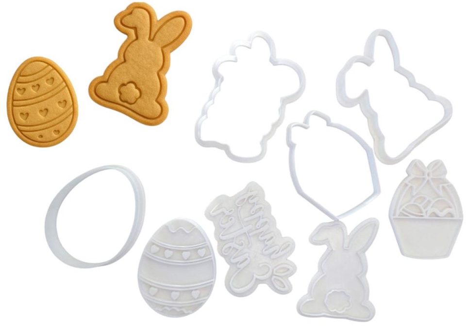 Cookie Cutters uitsteekvormpjes Pasen Koekjes Uitstekers Uitsteekvormen voor Paasdecoratie Paashaas ei set van (8 stuks)