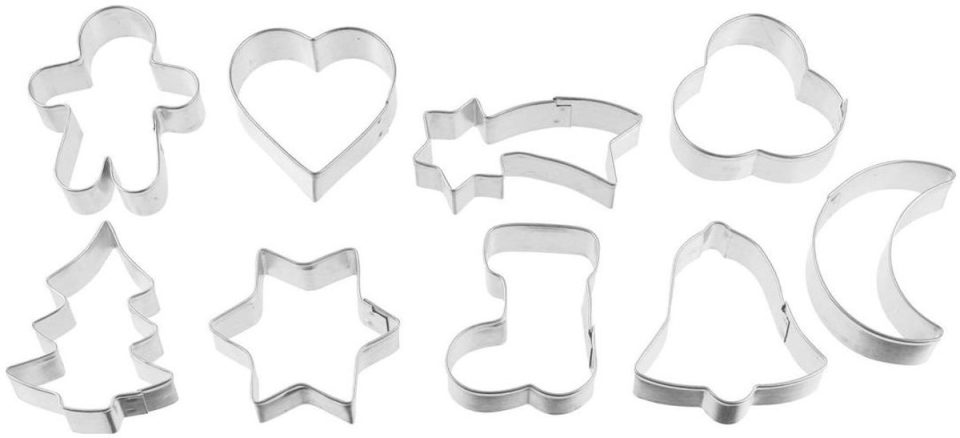 Zenker Set van 9 kerstkoekjesvormpjes aan hanger Koekjesvormpjes