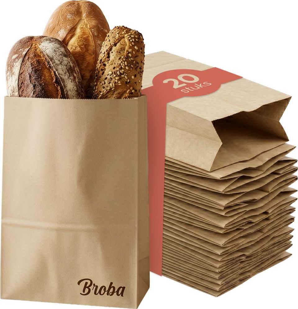 Broba Broodzak voor Broodbakken met 20X Broodzakken Papier