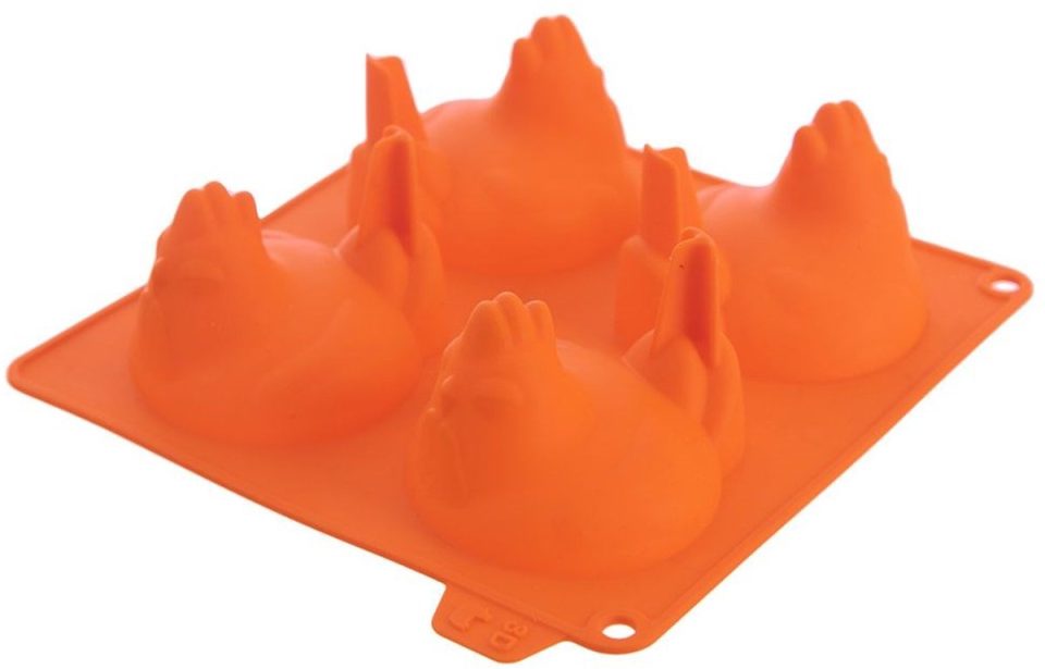 Orion siliconen bakvorm Sillinie 3D Kippen Oranje