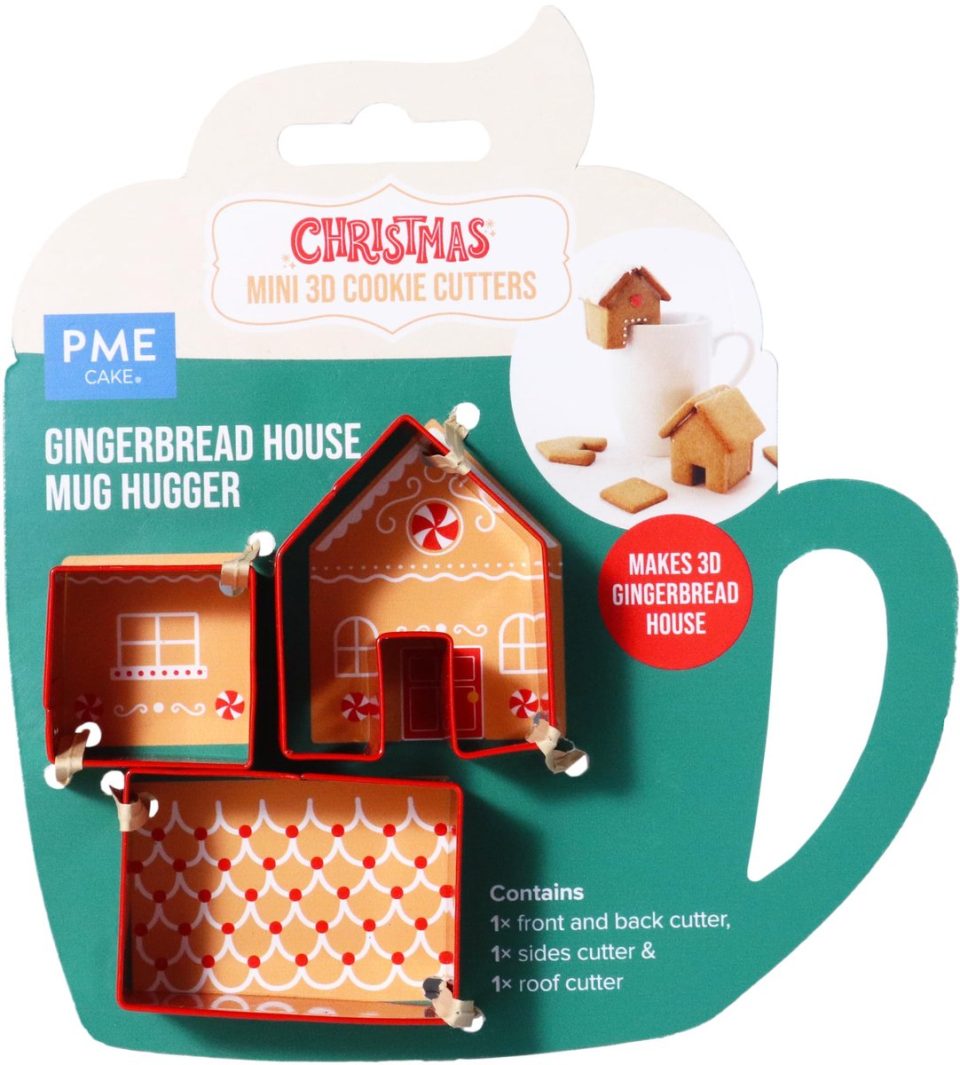 PME Kerstkoekjesvormpjesset van 3 mini peperkoekhuisje