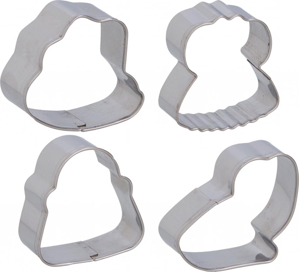 Alpina koekvormen RVS grijs 7 cm (4 stuks)