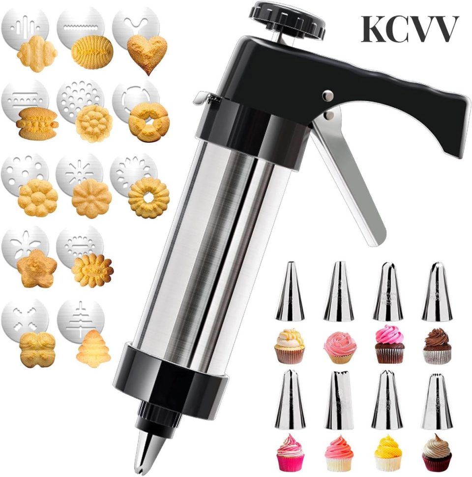 Kcvv Koekjespersset koekjesmaker-koekjes vormen Zilver 24,5 x 15 cm