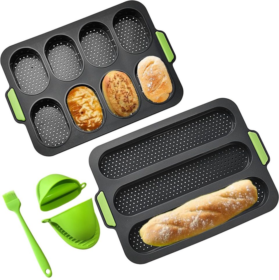 Ibenzoa bakvorm voor Perfecte Baguettes met Isolatiehandclips Grijs