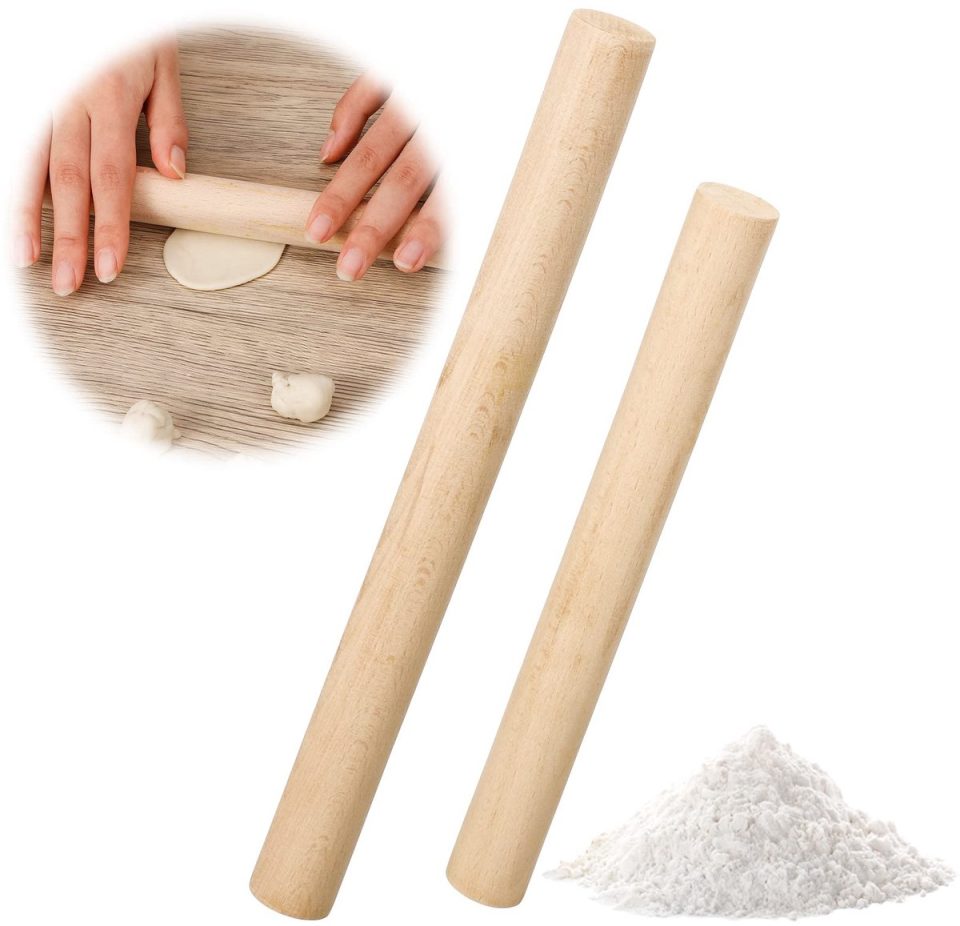 Ibenzoa Houten Deegrollerset van Twee Stuks 25 cm 30 cm