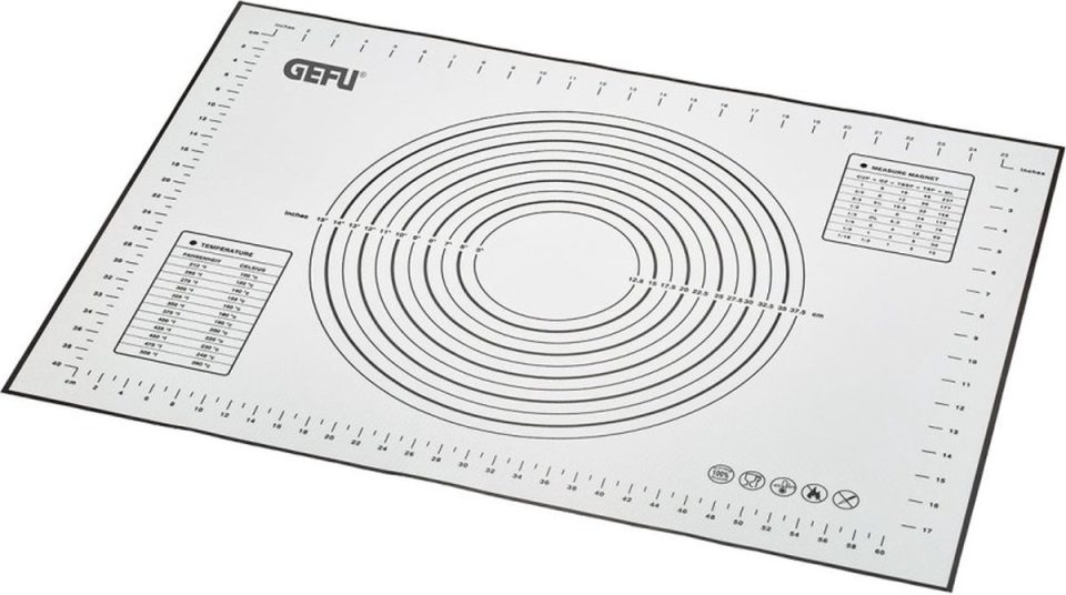 Gefu bakmat met maatschaal en omrekentabel Siliconen & Glasvezelgaas Wit 70 cm 50 cm