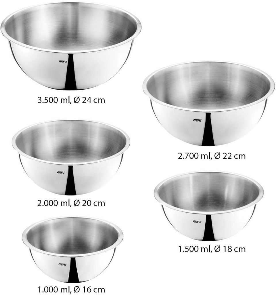 Gefu beslagkommen Mengkommen, Set van 5