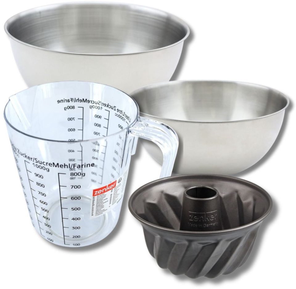Zenker Bakset met mini kouglofvorm 2 mengkommen 18 cm