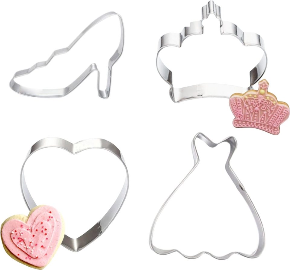 Winkrs Prinses Uitsteekvormen voor Koekjes en Fondant 4X