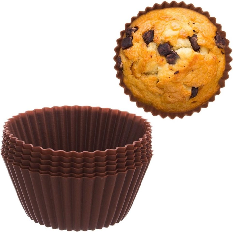 orion group Cupcake Vormpjes Silicone Bruin sillinie 5,5 cm (6 stuks)