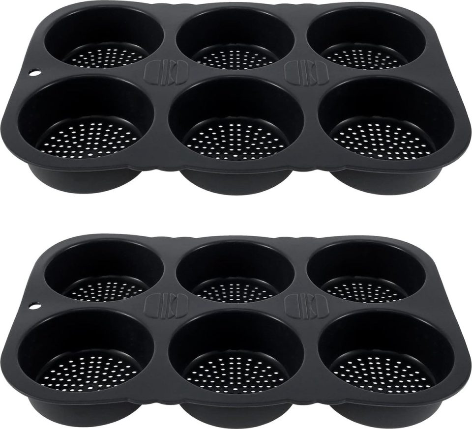 JGS Siliconen Bakvormen Set voor Hamburger Broodjes en Muffins 6 Cavity Ontwerp