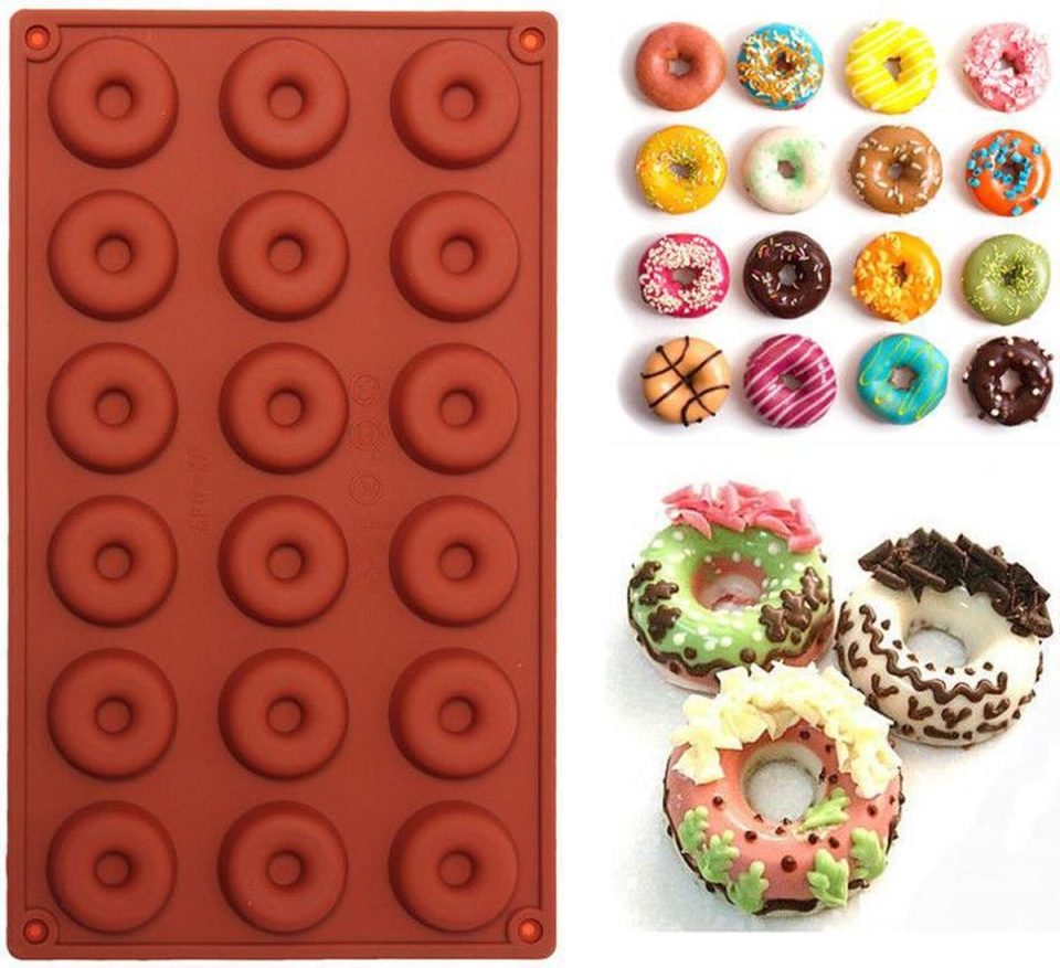 TrendX bakvorm Siliconen Donutvorm / Donut 18 Cavity Bruin