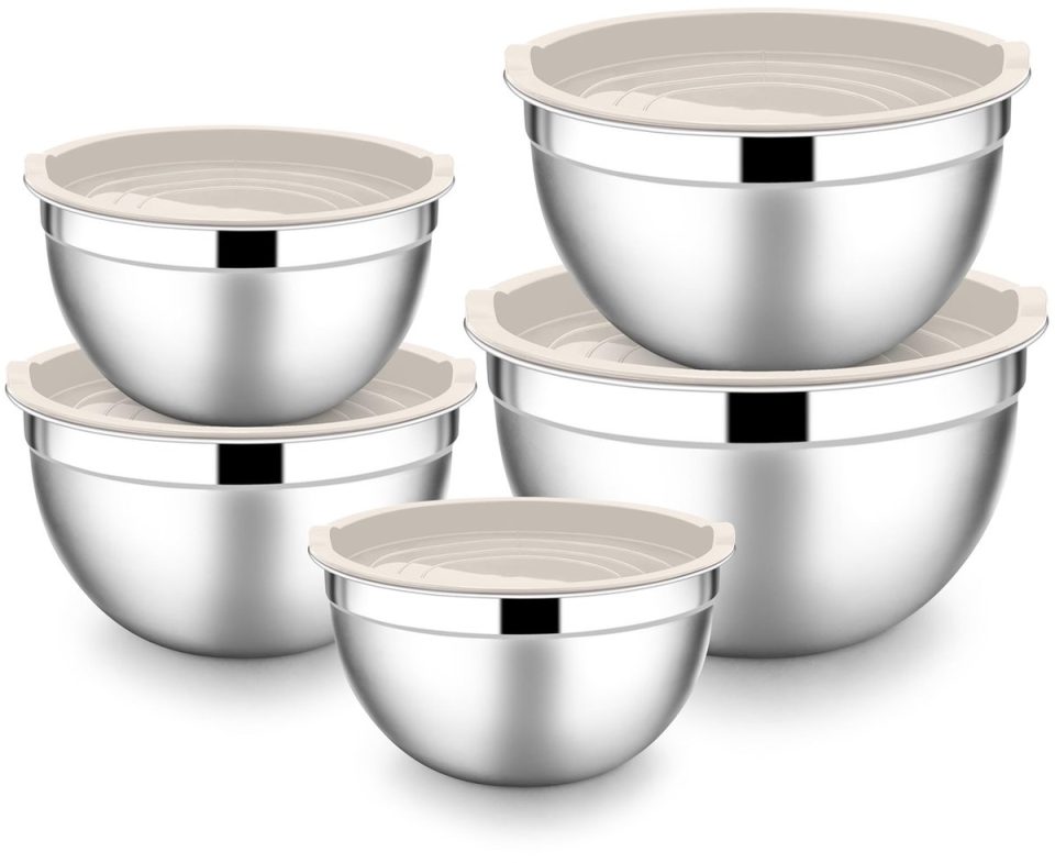 Famanu Mengkommen set van van roestvrij staal 4,5 l 2,7 l (5 stuks)