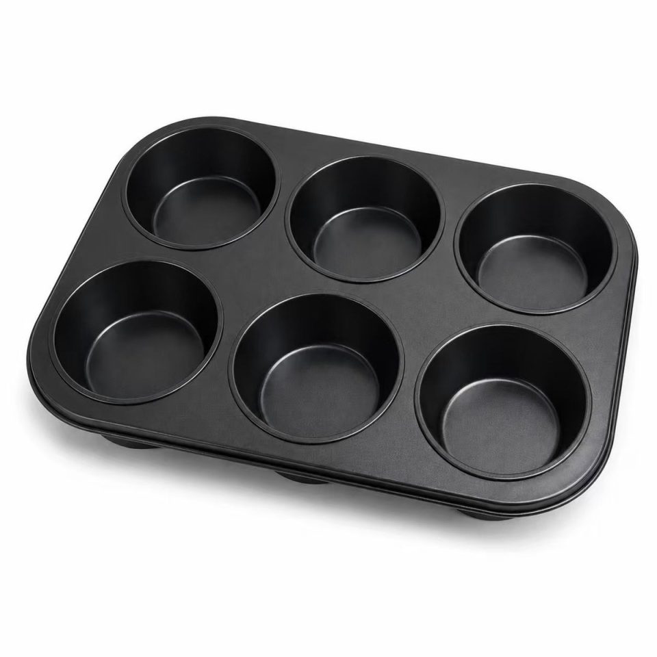 Kozie muffinvorm voor 6 Muffins Antraciet
