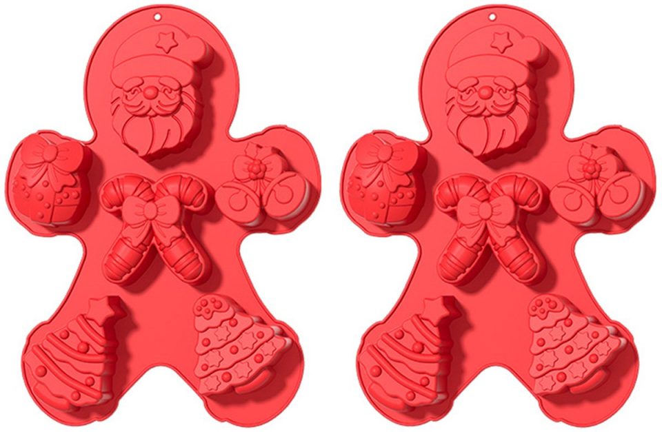 Qttvbtna Kerst Siliconen Vormen Rood (2 stuks)