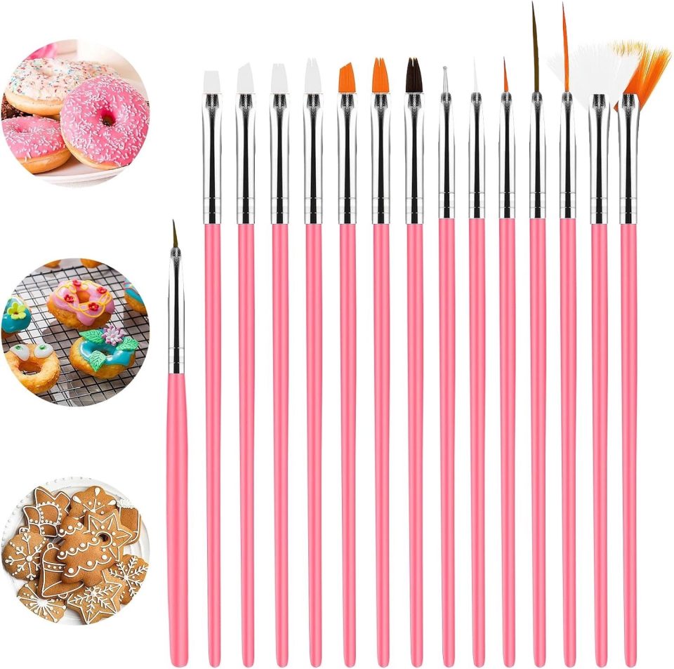 A&D Shipsmart 15 Delige Roze Decoratie Kwasten Set voor Taarten