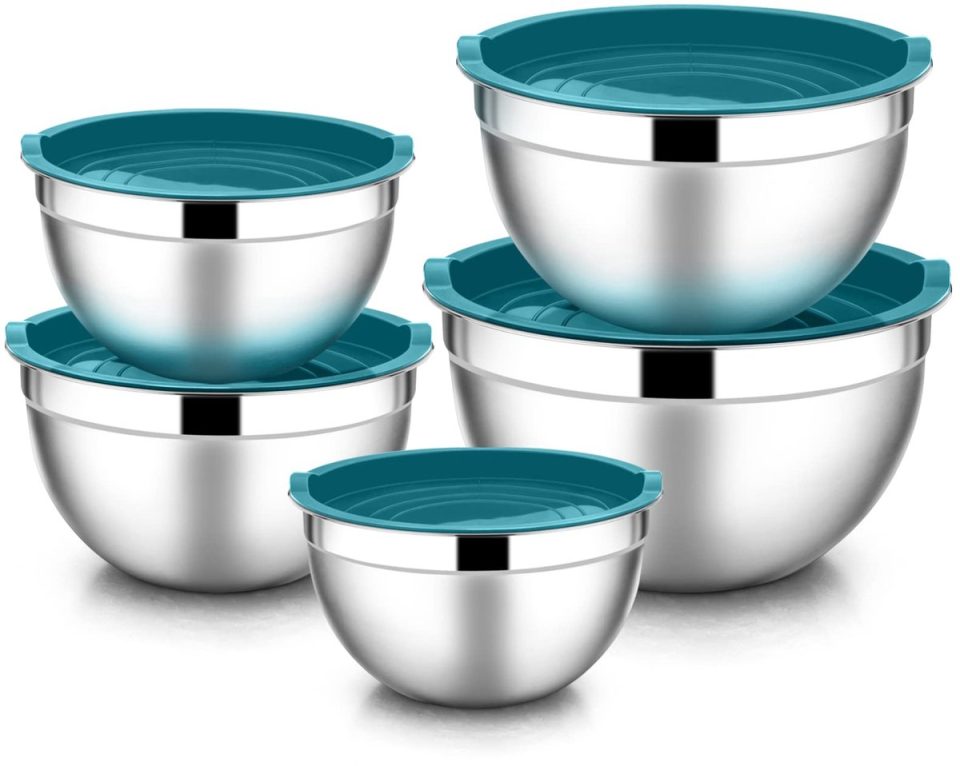 Famanu Mengkommen set van van 100% roestvrij 4,5 l 2,7 l (5 stuks)