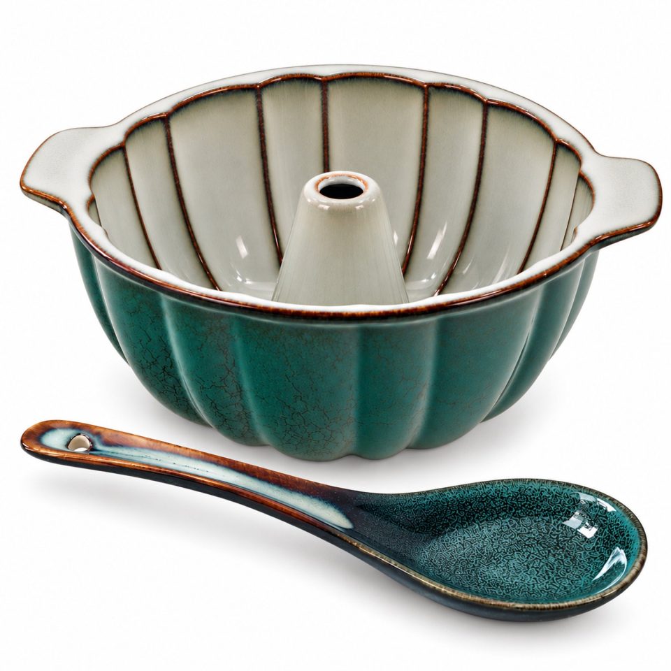 Mplco bakvorm Keramische en Ramenlepel Set Ø 28 cm 16 cm