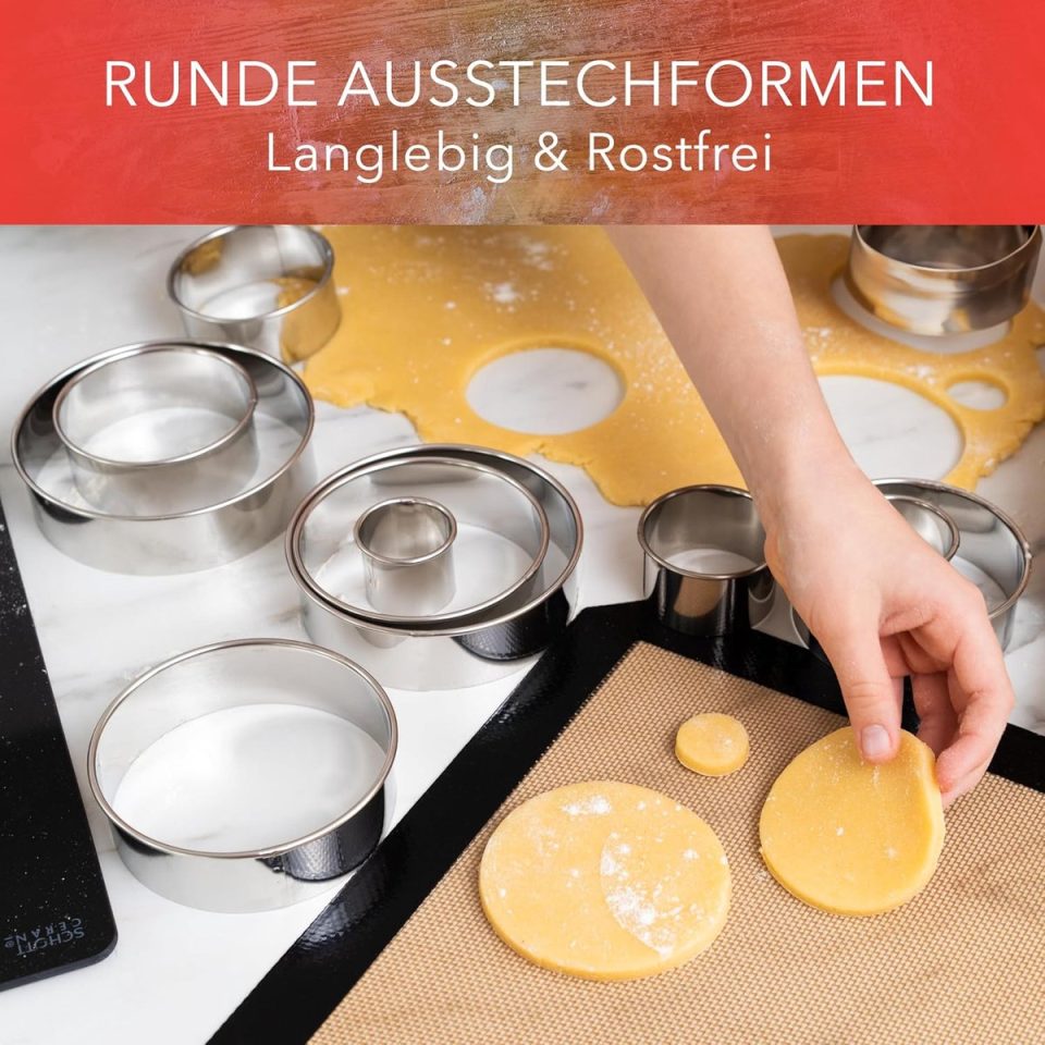 Famanu Roestvrij stalen uitsteekvormen (12 stuks)