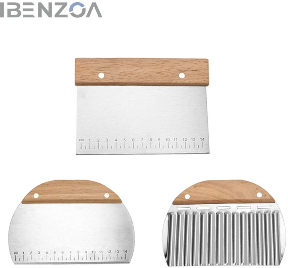 Ibenzoa Deegschraper Roestvrij staal Set van 3 15 cm