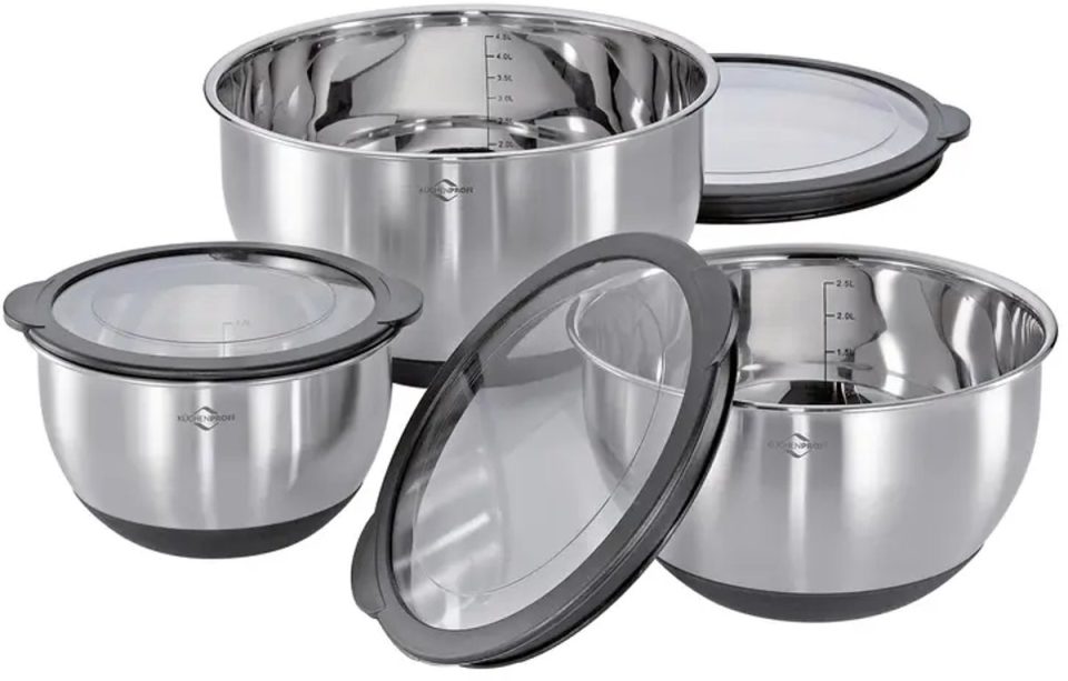 Kuchenprofi Küchenprofi deluxe 3-delige RVS Mengkom Set met Deksel 24 cm