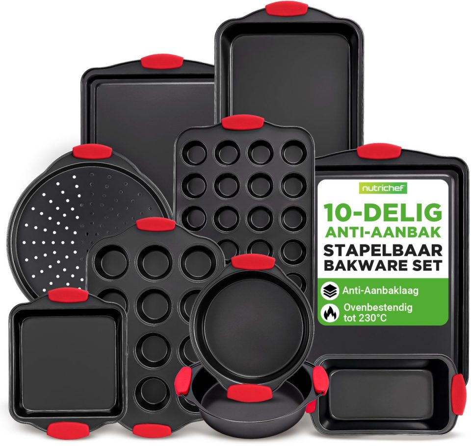 Nutrichef bakvorm, set,10-delige Bakvormen set