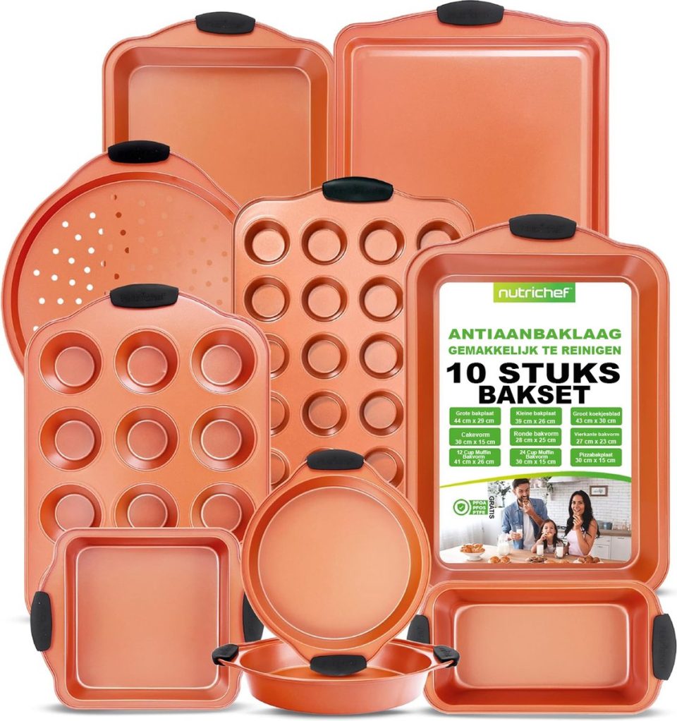 Nutrichef Bakvormen Set 10-delige Koper