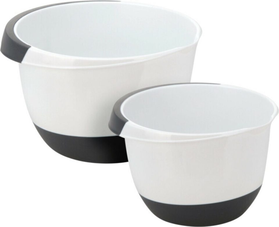 Excellent Houseware beslagkom /mengkom/roerkom 2X stuks wit