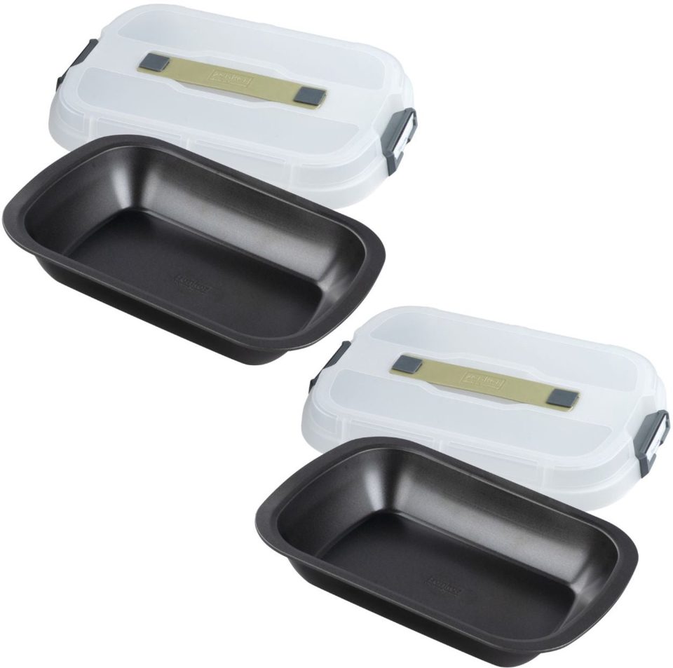 Zenker Set van 2 Rechthoekige taartvormen met deksel 34 x 24 cm