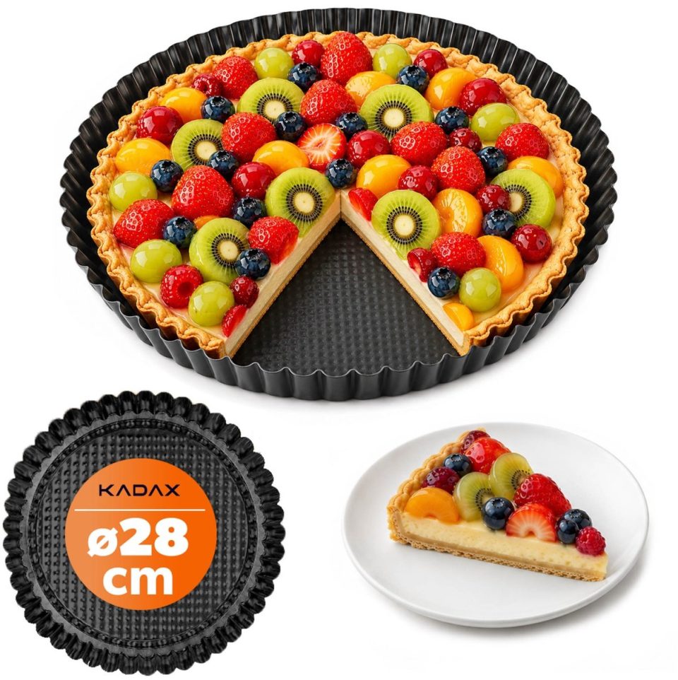 Kadax Tartelette vormpjes van verzinkt en antiaanbaklaag plaatstaal 28 cm