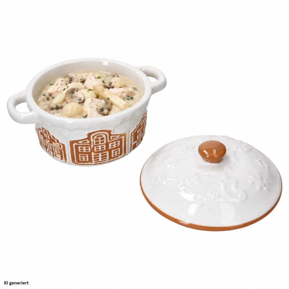MamboCat haus Cocotte met deksel met peperkoekhuisje van aardewerk Q51200810