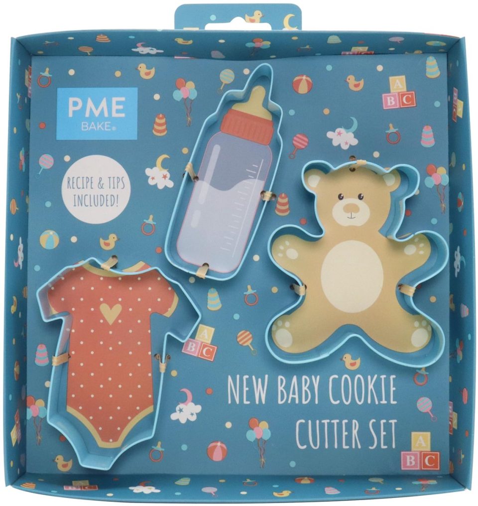 PME Koekjesvormpjesset voor pasgeborenen met, blauw (3 stuks)
