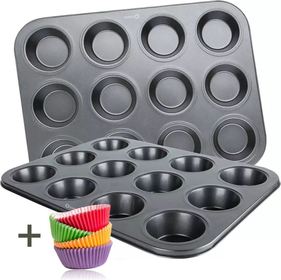 Coock bakvorm Muffin met 12 Cupcake Vormpjes Non Stick