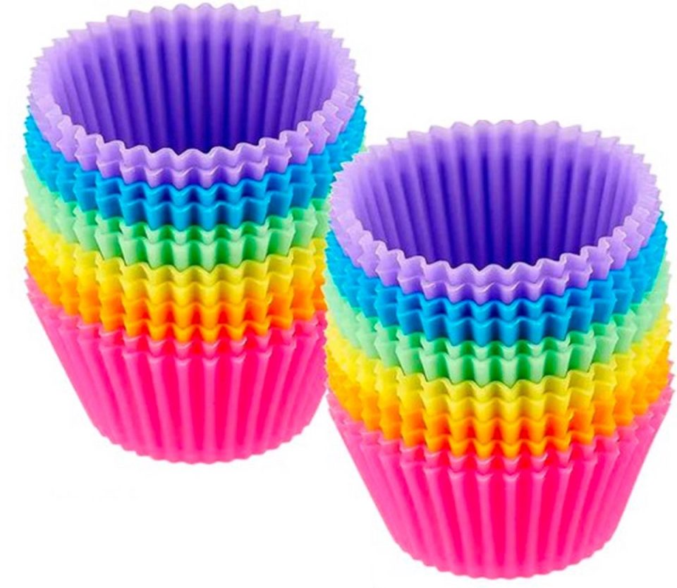Minismus cupcakevormpjes Gekleurde Siliconen (24 stuks)
