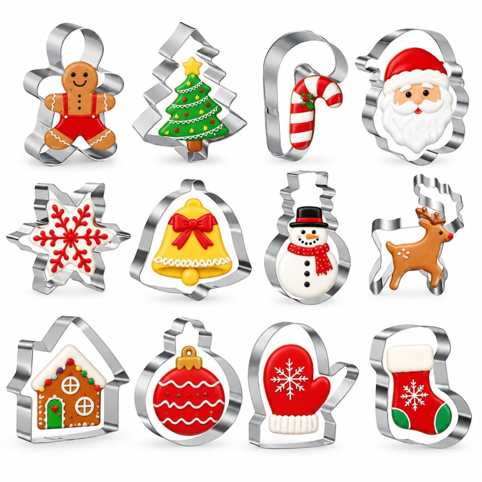 Nina's Giftshop uitsteekvormpjes RVS Kerst Set van 12