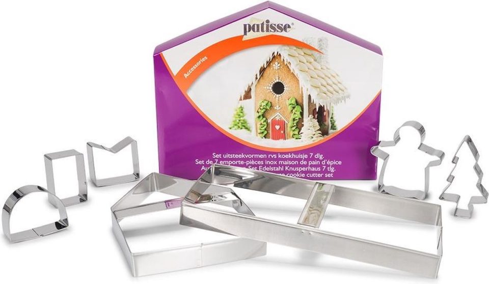 Patisse uitsteker Koekjes Peperkoekenhuisje Set van 7
