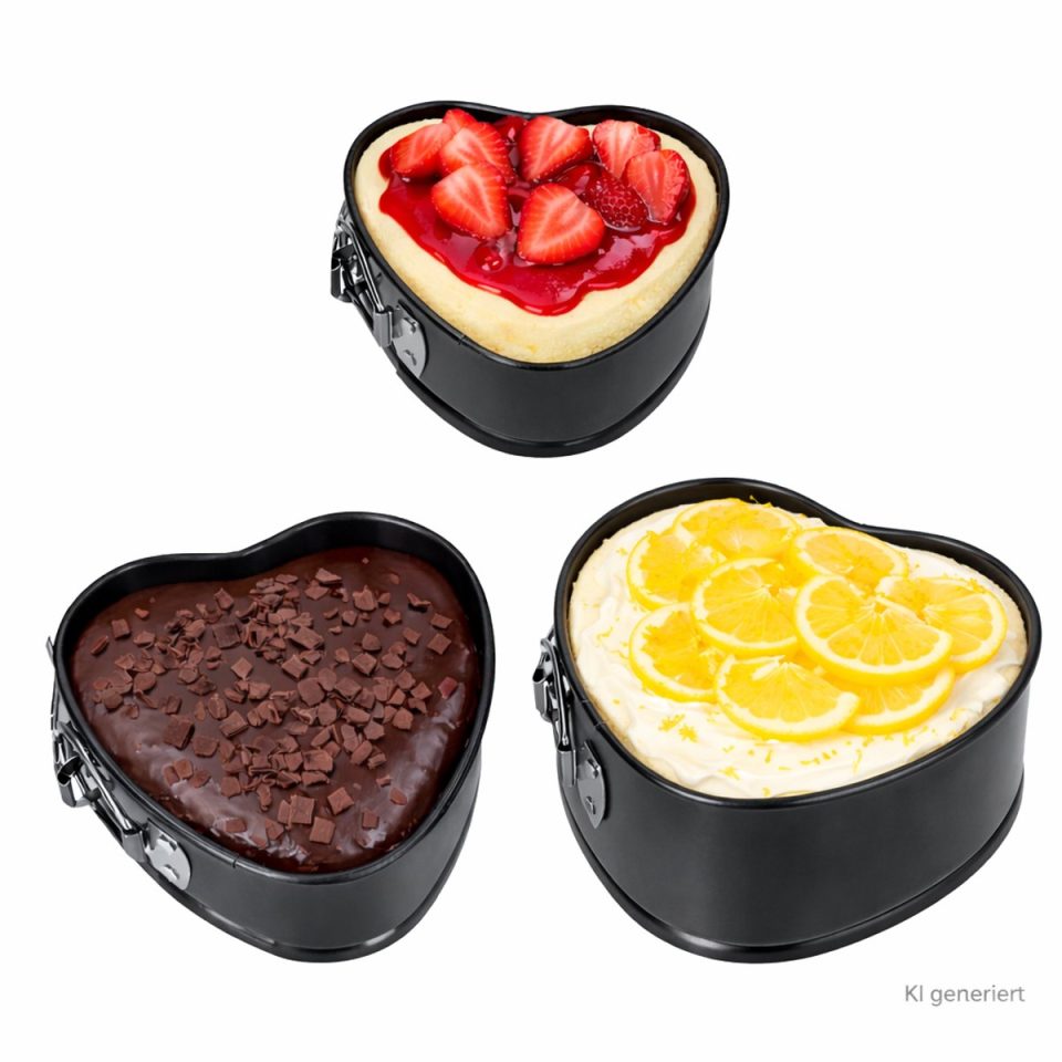 MamboCat springvorm 3-delige set zwart hart 22277539