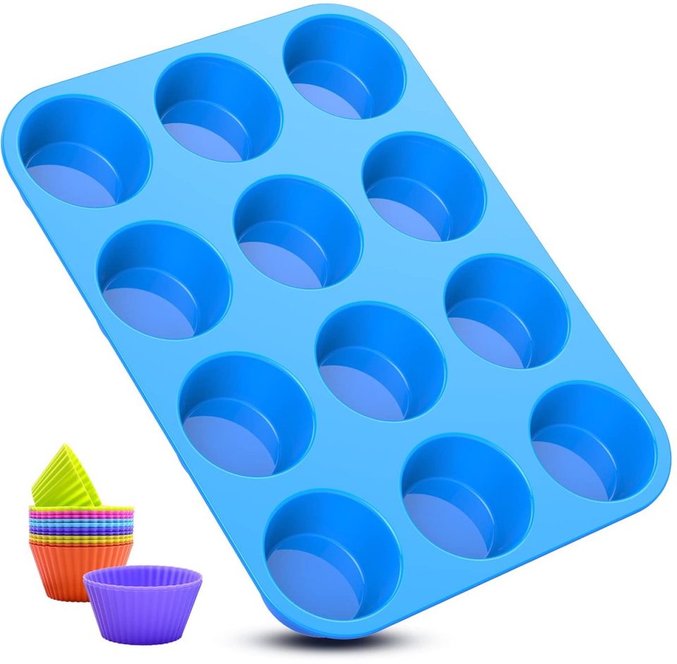 Unyqoos siliconen bakvorm voor 12 mini-muffins met herbruikbare vormen