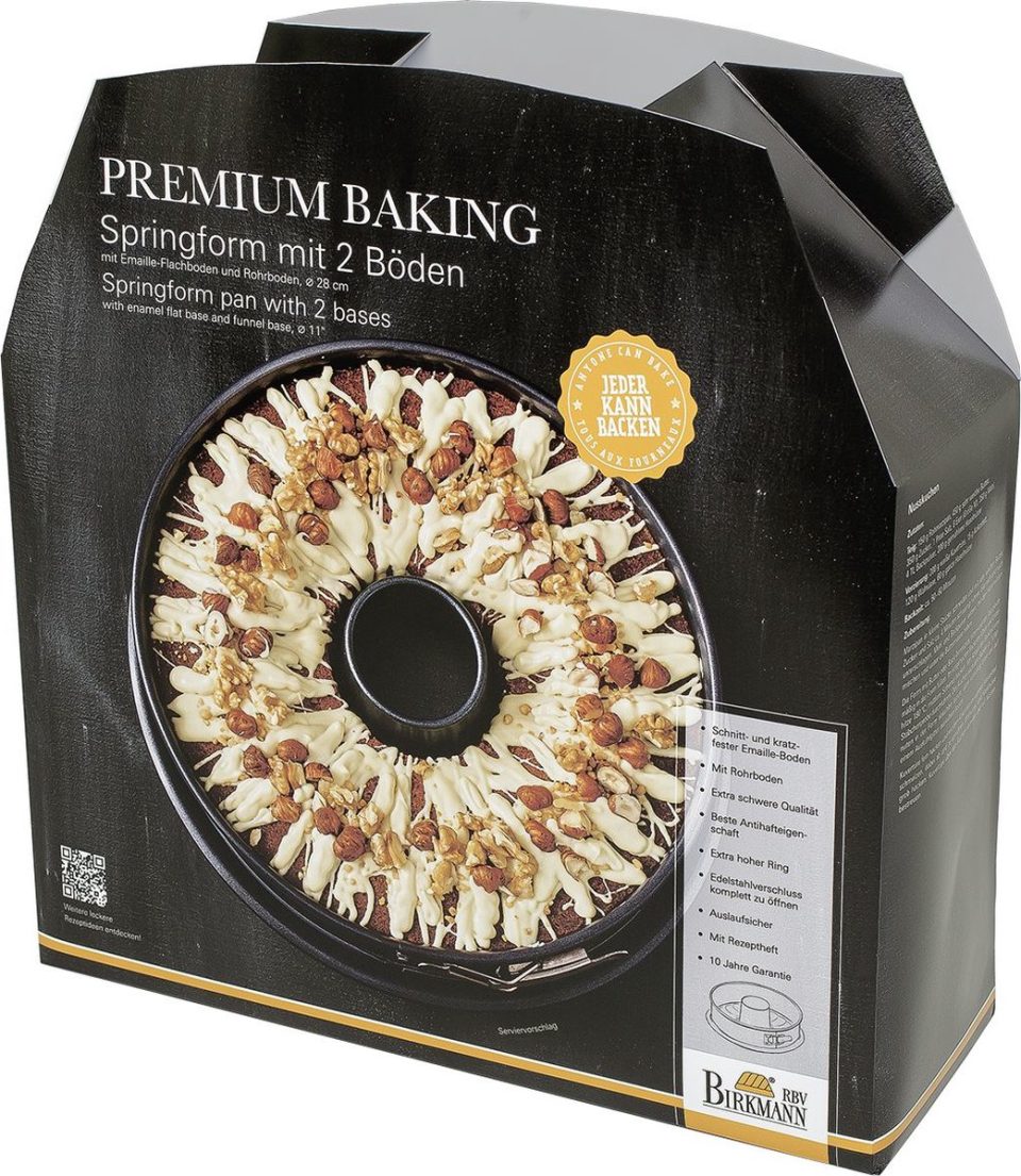 Birkmann springvorm Premium Baking met 2 Bodems Geëmailleerde bodem ø 28 cm