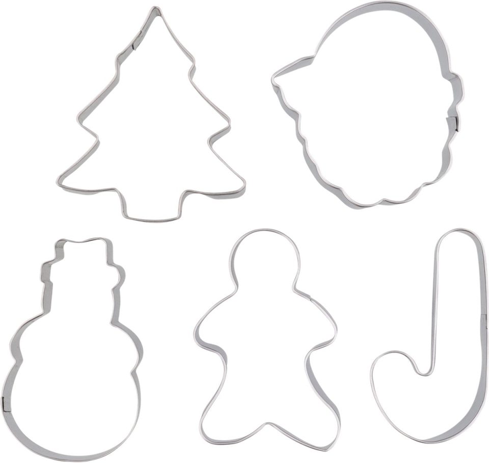 Erasmus Group Benelux uitsteekvormpjes Kerst Koekvormpjes Zilver (5 stuks)